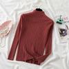 Осень и зима Новый полувысокий воротник базовый вязаный свитер для женщин мода длинный рукав облегающий свитер свитера женские однотонные повседневные джемперы 25476