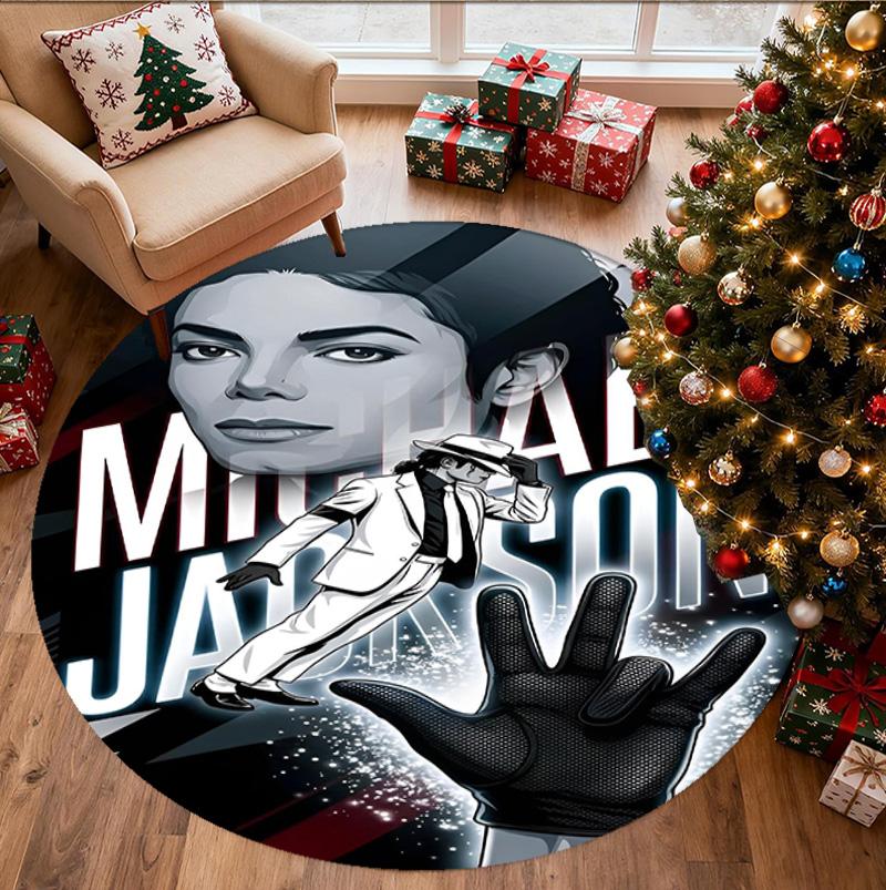 Michael Jackson Pattern Round Rug, Indoor/Outdoor Mat, for Picnic, Gameroom, Bedroom, Office, Living Room, Home Decor Carpet, Birthday Gift