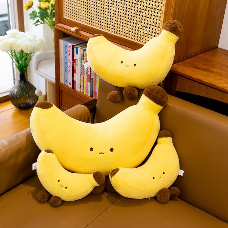 Fruitshaped Plush Banana Cushion With Short Pile Fabric Kids Bedroom Decor