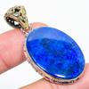 Подвеска из чистого серебра 925 пробы с натуральным лазуритом ручной работы 2 дюйма J0W14