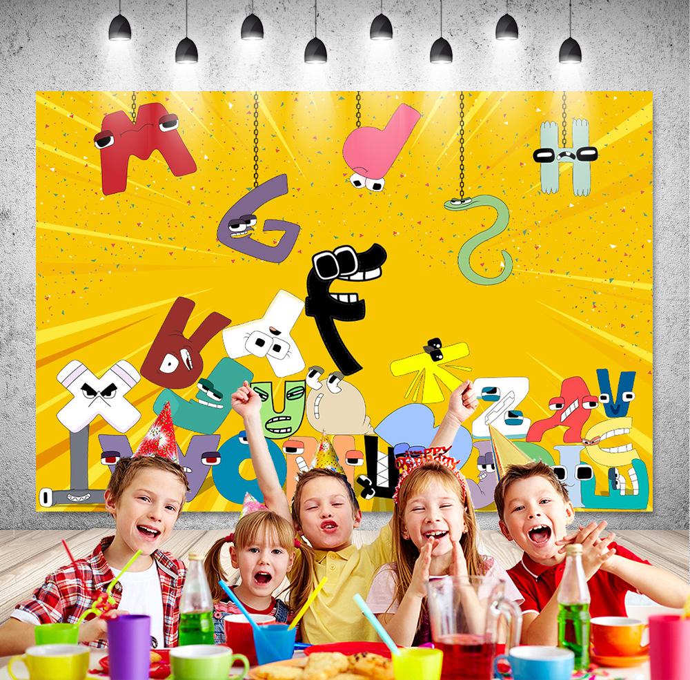 Coloring Alphabet Lore Theme Background Children Birthday Party Decoration Banner Baby Shower Early Education Gifts Photo Props1743