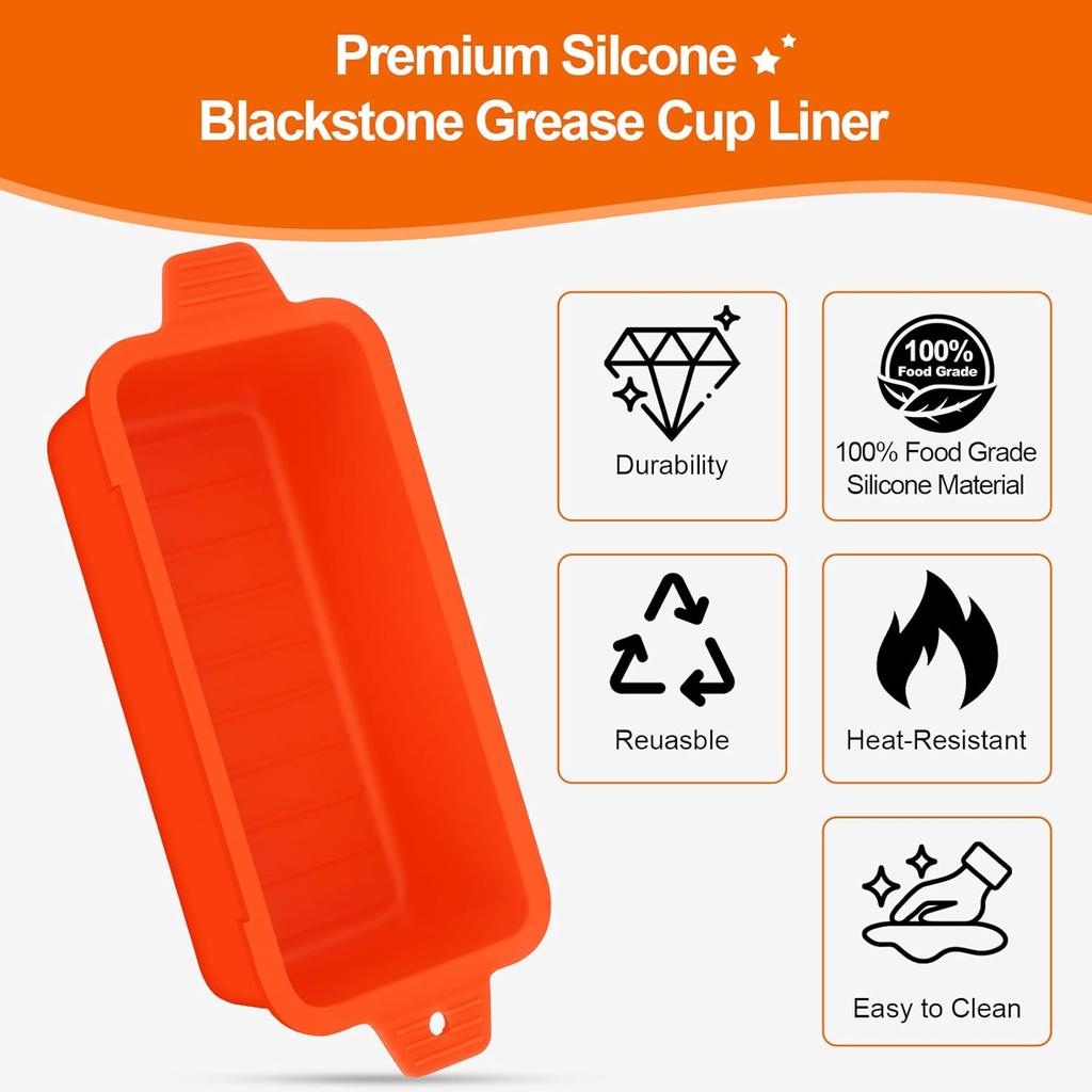 Силиконовые вкладыши для жиросборников для сковородок Blackstone 36 28 22 17 дюймов, многоразовые вкладыши для жиросборников, поддоны для сбора жира на гриле