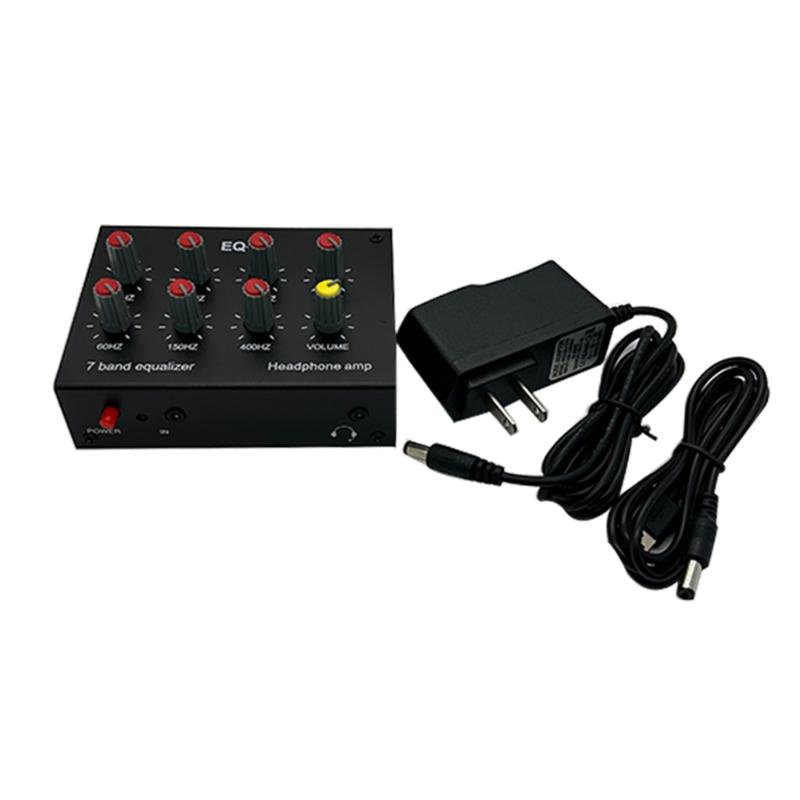 7 Band Digital Equalizer 3.5mm Jack Dual Channel Audio Headset Amplifier 12dB High Bass Adjustment for Mobile Phone