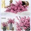 Pink Artificial Flowers Cherry Blossoms Gypsophila Fake Plants DIY Wedding Bouquet Vases for Home Decor Faux Christmas Branch