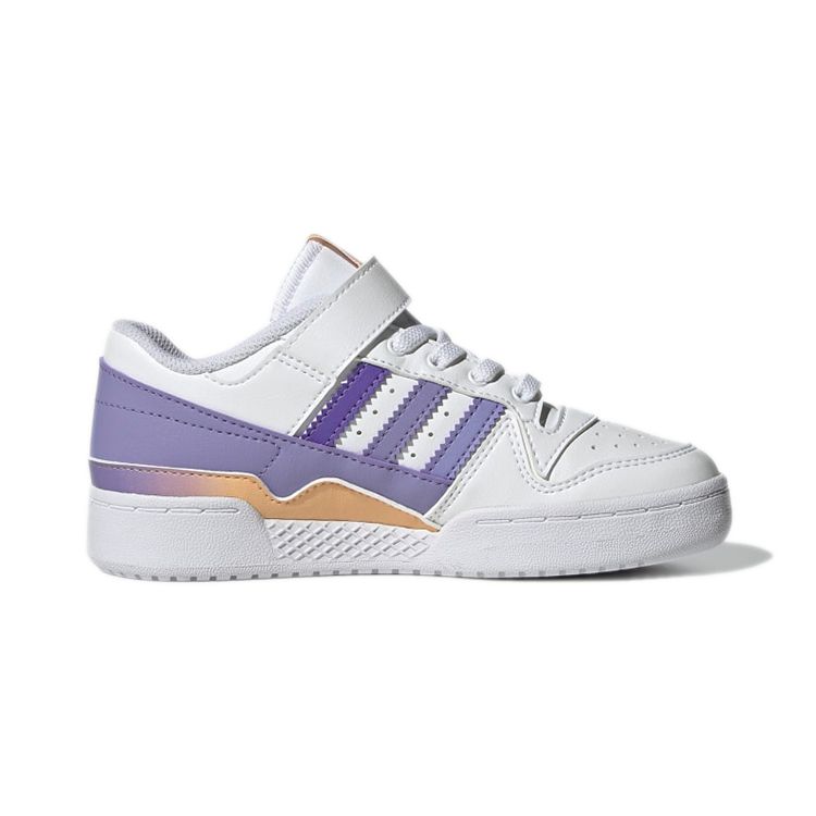 adidas Forum Low J Fruits & Rainbow Patches Детские кроссовки Бело-белый светло-фиолетовый GY8210