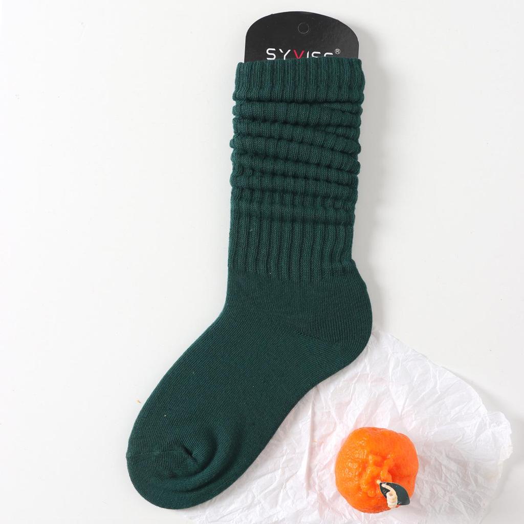 SYVISS Unisex Solid Color Scrunch Socks - Long Warm Leg Warmers, Slouch & Bubble Styles for Men and Women.