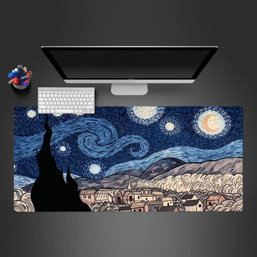 Swirl Night Sky Mouse Pad Xxl Computer Accessories Office Game Table Mats AntiSlip Gaming Keyboard Mousepad Desk Pads 50x100