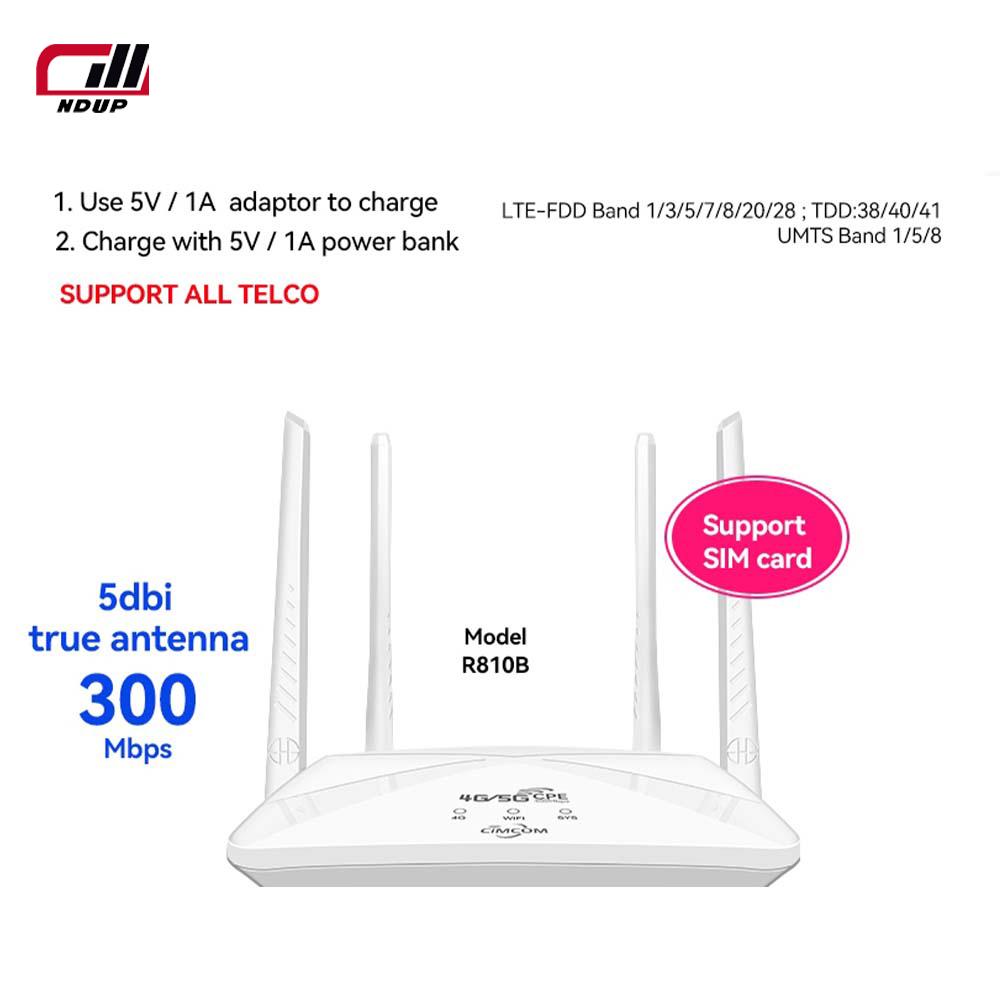 Беспроводной маршрутизатор NDUP R810B — высокоскоростной WiFi, поддерживает 16 пользователей, до 300 Мбит/с, совместим с SIM-картой или Ethernet, работает с C300PRO!
