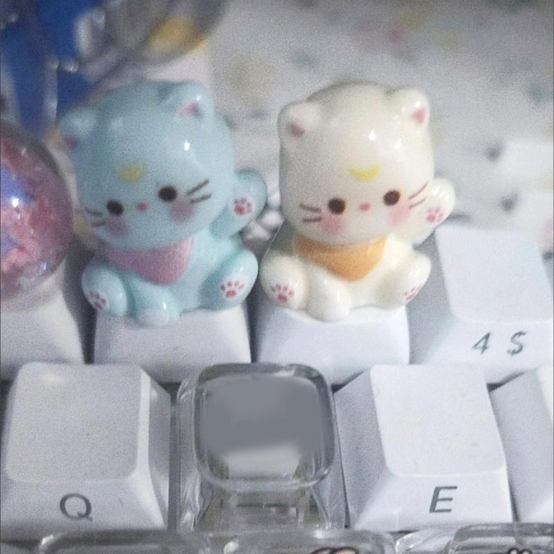 3D механические клавиатуры Креативные мультяшные головы кошек Игровые клавиатуры Колпачки для клавиш для офисного снятия стресса