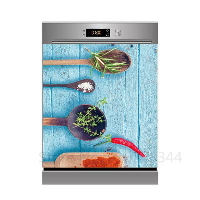 Наклейка для украшения посудомоечной машины «сделай сам», кухонные обои, виниловая наклейка на стену, настенная наклейка с фруктами и цветами для домашнего декора