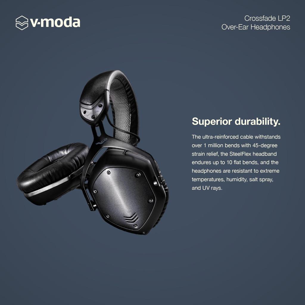 Crossfade LP2 DJ Monitor Monitor Headphones Wired Connection Only Black V-MODA XFL2V-U-MBLACK Over-Ear