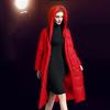 Women's Winter Europe Station Down Jacket Women's Long Over Knee Hooded Loose Thickened Long Slim Down Jacket Tide