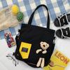 Женская сумка, милая сумка через плечо с героями мультфильмов на одно плечо, большая вместительная сумка с моделями медведей, холщовая сумка