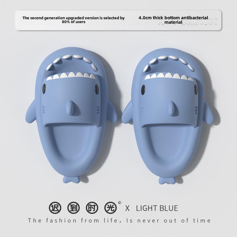 Thick-Soled Shark EVA Slippers for Kids and Parents - Non-Slip, Soft, Indoor Summer Sandals