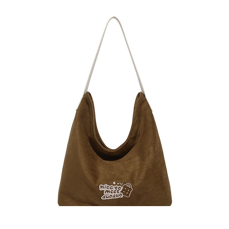 Замшевая женская ретро сумка через плечо - Универсальная осенне-зимняя модная сумка-тоут высокого класса