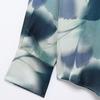 Spring 2025 Women's Fashion Silk Satin Turn-Down Collar Long-Sleeve Printed Shirt