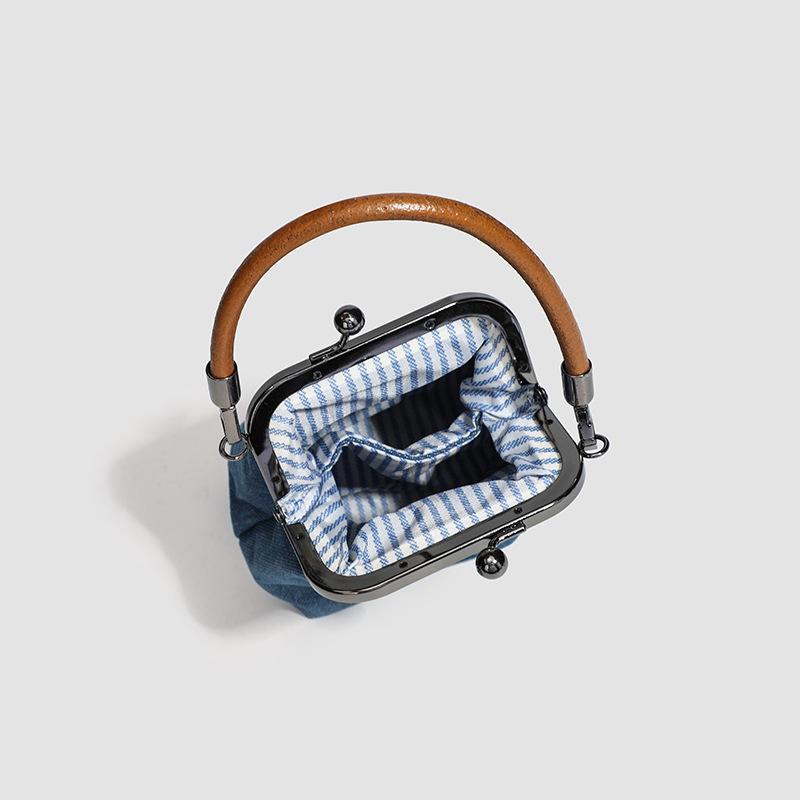 Сумка-клипса Джинсовая сумка Сумка для мобильного телефона Сумка через плечо Сумка-тоут Полностью ручная работа Женская сумка CLE