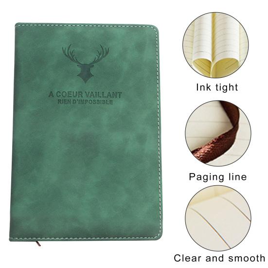 Elegant Notebook with 280 Pages Thickened Faux Leather Cover Elegant Writing Experience Office Workplace Notebook