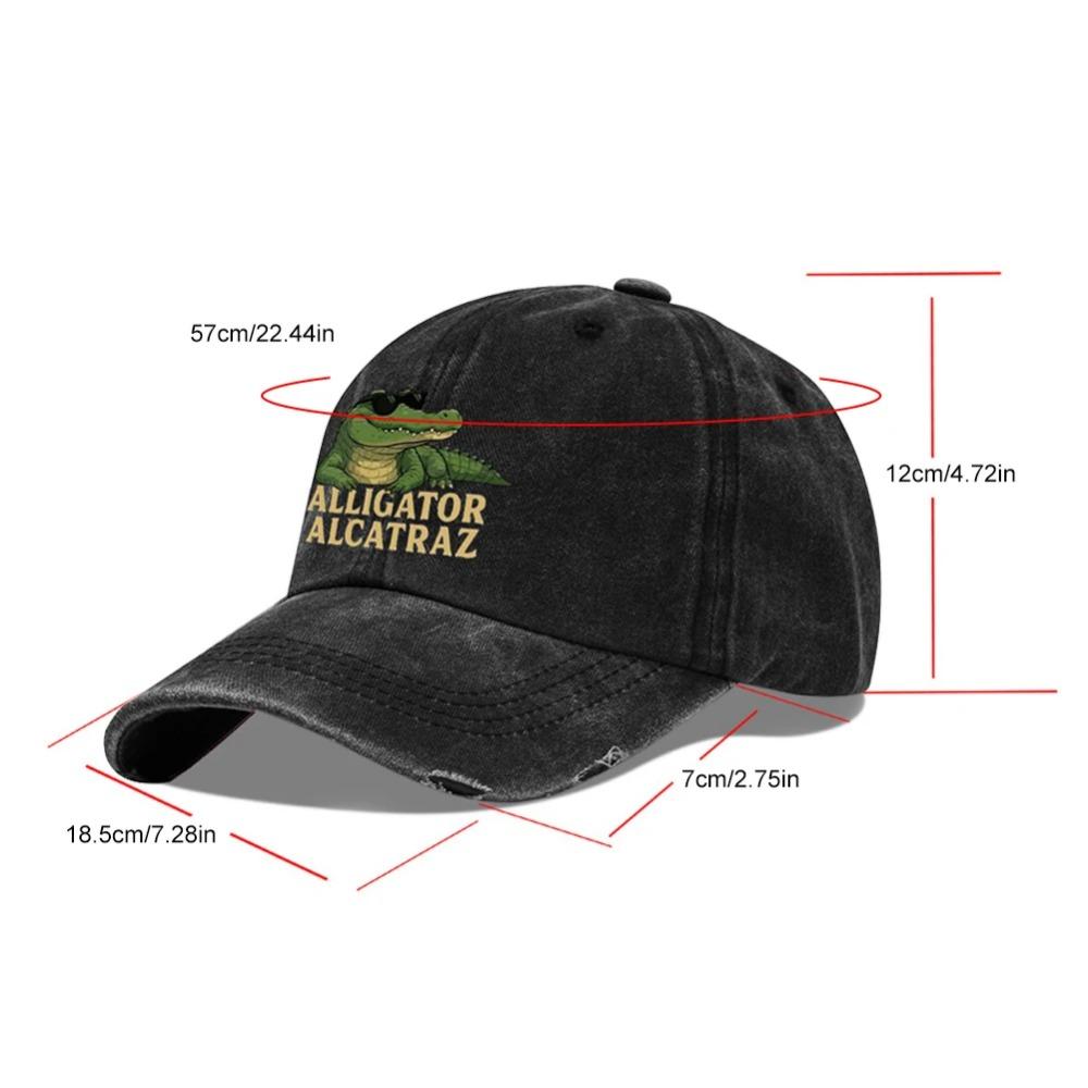 Washed Cotton Baseball Cap Breathable Alligator Dad Hat Comfortable Fashion Golf Hat Adjustable for Outdoor Sports
