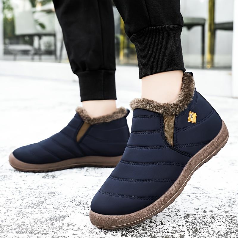 Шикарные водонепроницаемые женские зимние ботинки – удобные и теплые, с плюшевой подкладкой, без застежек, на плоской подошве, с круглым носком