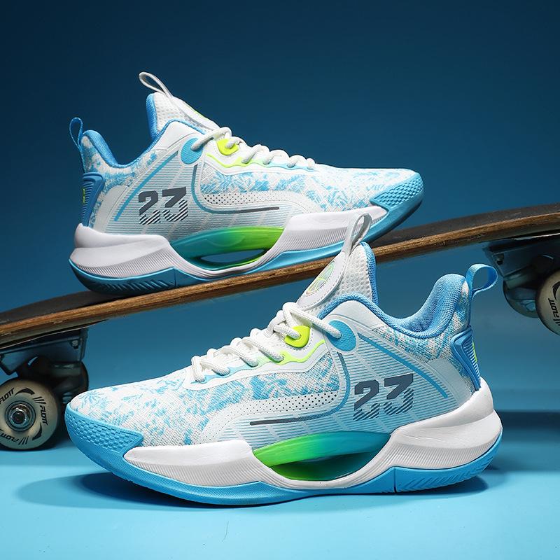 Мужские баскетбольные кроссовки летние сетчатые дышащие для подростков 12 лет учеников средней школы для реальных игр противоскользящие тренировочные специальные кроссовки 11