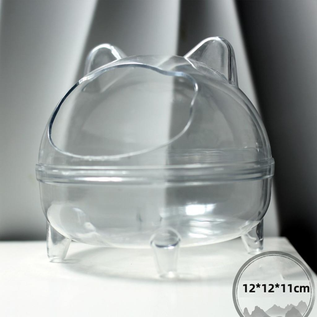 1pcs Hamster Transparent Bathroom Small Pet Sand Bath Cage Large Capacity Prevent Splash Bathing Shower Room Accessories