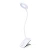 Sanwa Direct LED Desk Lamp with Clip, Magnetic, Rechargeable, Cordless, Eye-Friendly, 3-Level DimmingColor Adjustment, 28cm Flexible Arm, White,