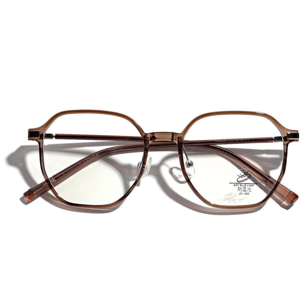 Очки Tr90 квадратные универсальные ретро литературные плоские зеркальные мужские коричневые простые оправы женские