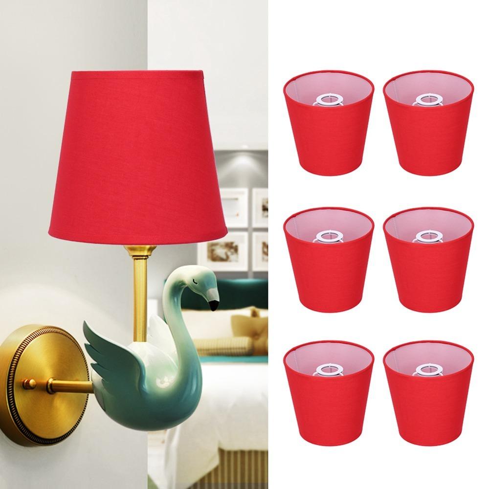 6PCS Barrel Shape Wall Light Chandelier Fabric Light Fixture Pendant Lamp Shade Home Decoration