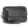 Meigardass Clutch Second Genuine Popular Clutch Large Capacity Men's Bag, Bag, Leather, Bag, Simple, Lightweight, (Black-2)