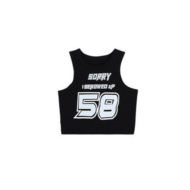 Детские топы без рукавов с буквенным принтом, однотонная летняя футболка