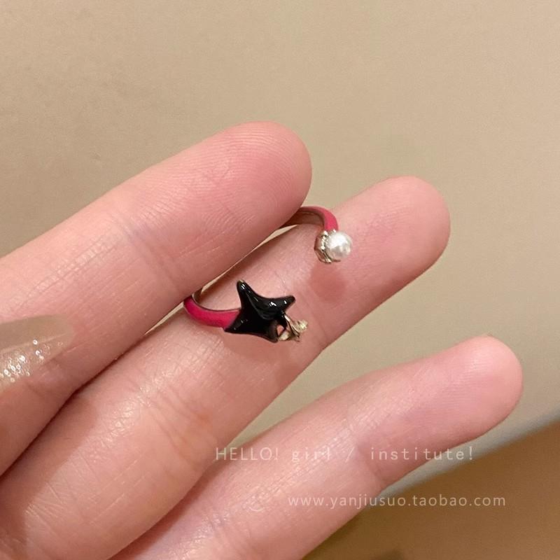 Кольцо с жемчугом, цирконом и бабочкой, женское, нишевое, с чувством высокого класса, легкая роскошь, парное кольцо для пары, темпераментное, открытое кольцо