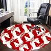1pc Horse Pattern Office Round Area Rug,  Mat Suitable For Office, Under Office Chairs Bedroom Living Room Home Decor, Room Deco