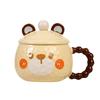 Cartoon Animal Ceramic Mug with Lid Office Coffee Milk Tea Water Cup Cute Children Breakfast Cups Household Drinkware
