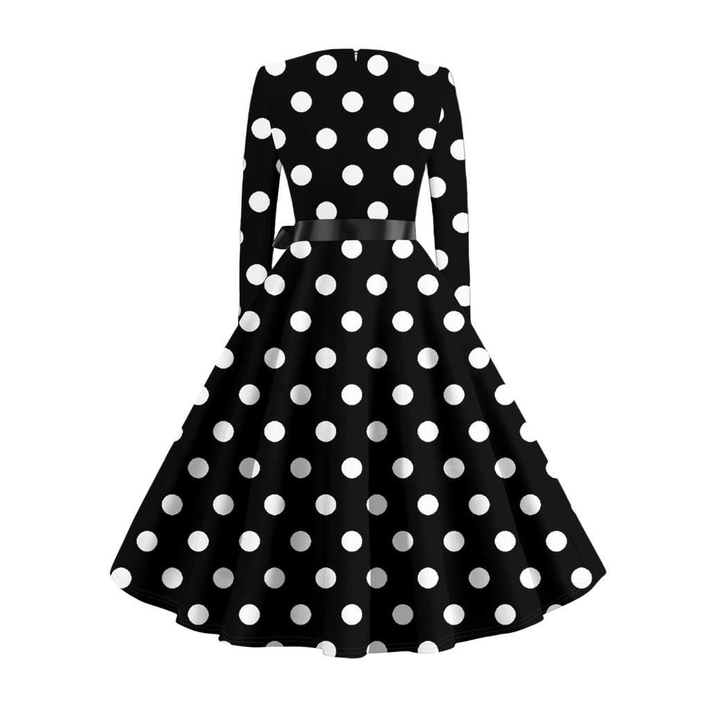 Женские повседневные модные платья с длинным рукавом в винтажном стиле