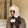 Women's Winter Leather Plush Lei Feng Hat with Panda Earmuffs - Windproof and Cute for Outdoor Cycling
