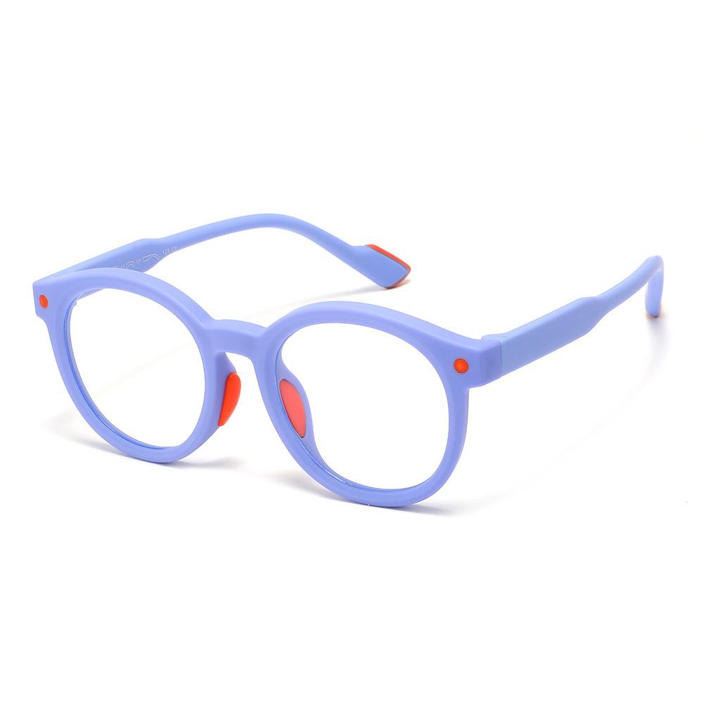 2026 Trendy Round Frame Professional  Anti-Blue Light Glasses Ultra-Light Silicone Children's Frame Children's Headgear