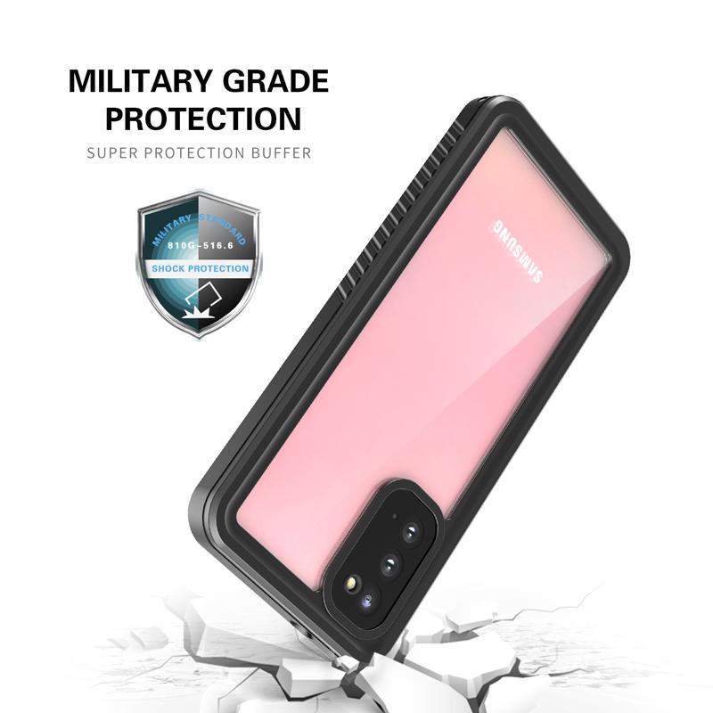 FS Series IP68 Waterproof Case For Samsung Galaxy S20 FE Clear Anti-scratch Anti-fall Phone Cover Shell