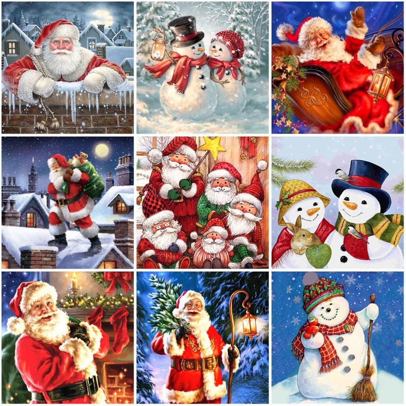 Санта-Клаус DIY 5D алмазная живопись полная круглая дрель стразы мозаика Рождественская Алмазная вышивка наборы крестиков настенное искусство