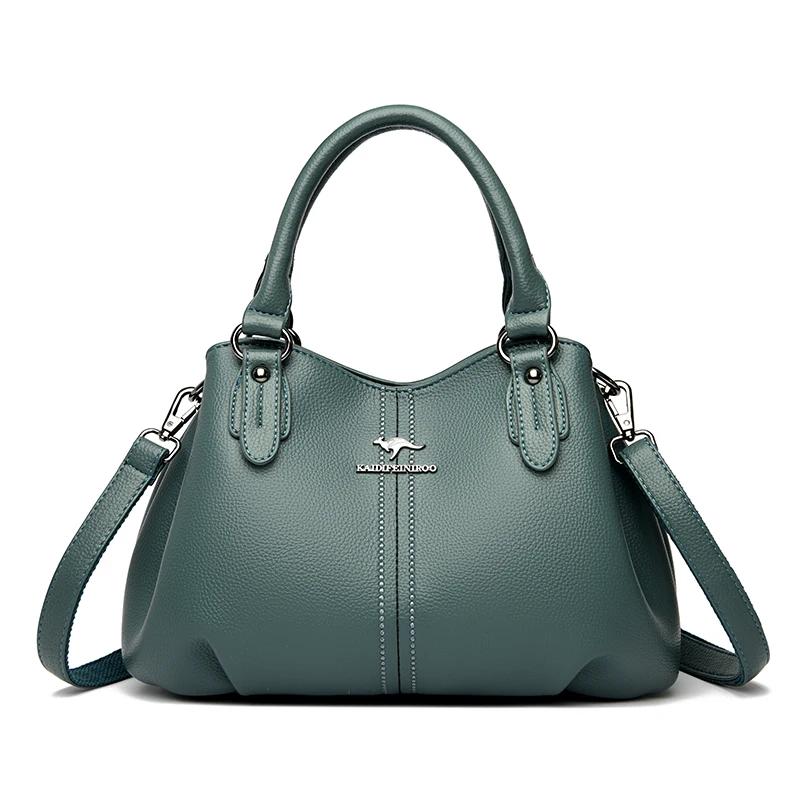 Женская сумка через плечо из мягкой кожи высокого качества, 3 слоя, брендовая, дизайнерская, роскошная