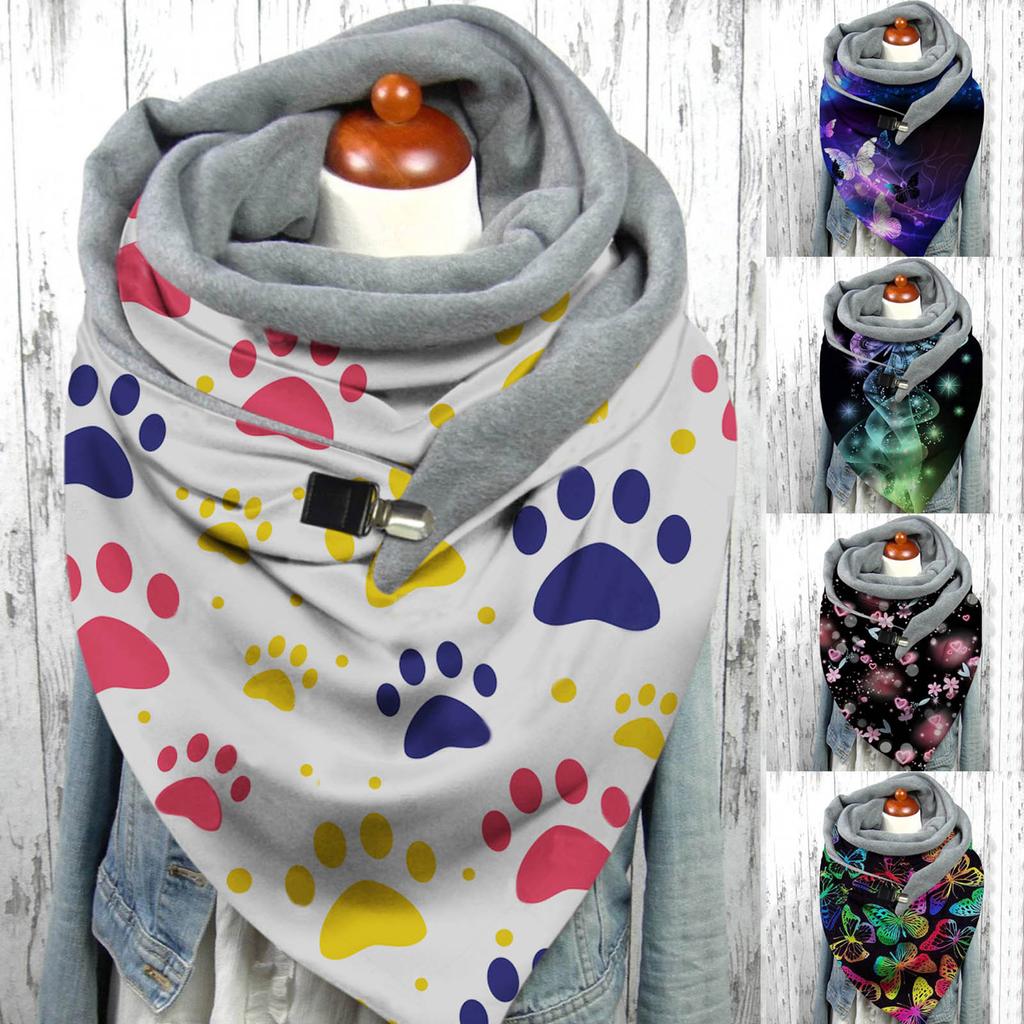 Women Butterfly Printing Scarf Fashion Multi-Purpose Shawl Scarf