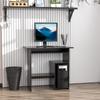 Modern PC Desk in Wood with CPU Shelf and Pull-Out Keyboard Space, 80x45x75 cm, Black