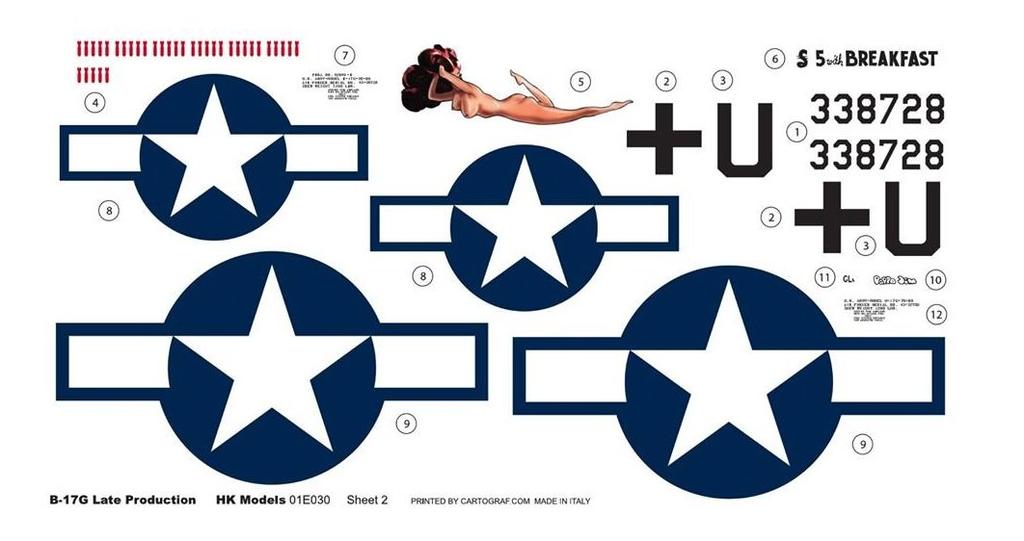 Пластиковая модель бомбардировщика HK Model US Air Force Flying Fortress B-17G HMK01E030 1/32