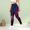 Женская линия Цветочные принты Эластичные леггинсы для йоги Фитнес Бег Спортивные Активные штаны