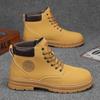 Big Yellow Boots Autumn and Winter Men's Large Size Martin Boots Tooling Non-slip Hiking Shoes Wear-resistant Short Boots Labor Protection Shoes