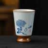 40ml Pure Handmade Ru Kiln Ceramic Teacup Hand Painted Plum Orchid Tasting Cup Open Piece Master Mug Chazhan Cha Kung Fu Teaware