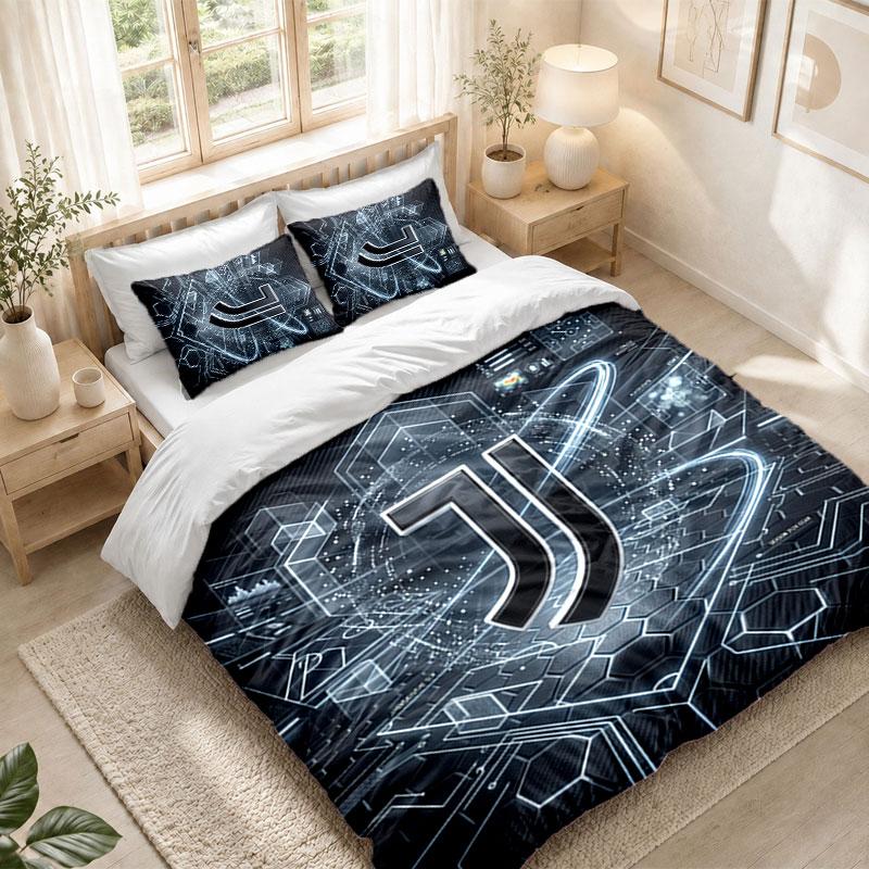 Bedding Set 1 Duvet Cover 2 Pillowcases Juventus FC Print Bedroom Home Decoration