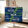 Seattle Seahawks Print Flannel Blanket High Quality Warm Comfortable Cover for All Seasons Perfect for Gifts Home Decor