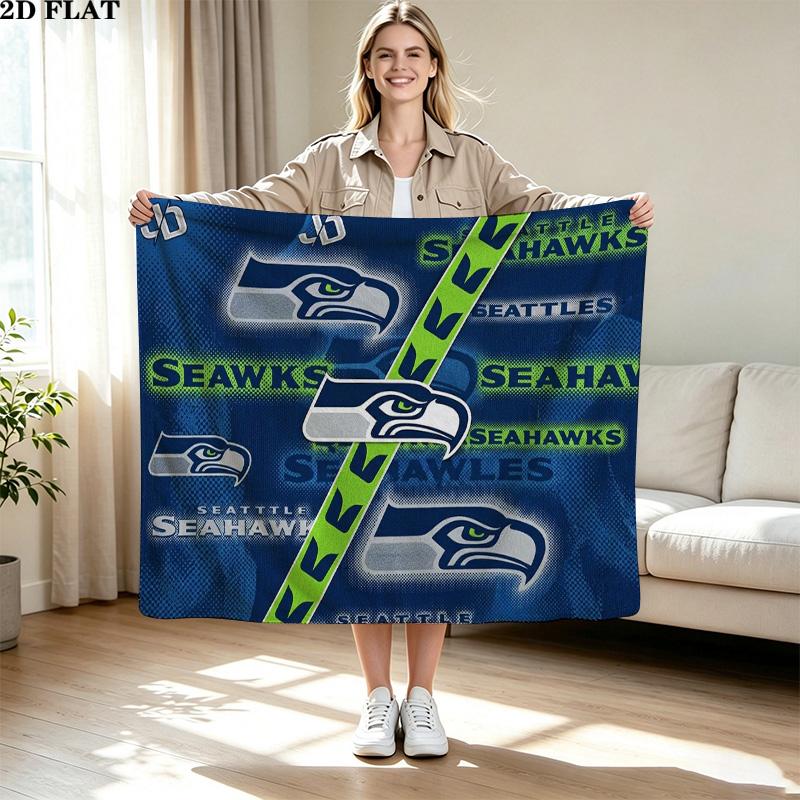 Seattle Seahawks Print Flannel Blanket High Quality Warm Comfortable Cover for All Seasons Perfect for Gifts Home Decor