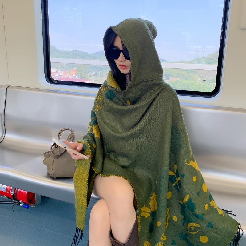 Дышащая, теплая и универсальная домашняя, осенне-зимняя женская шаль для путешествий, толстый плащ, одеяло с кондиционером